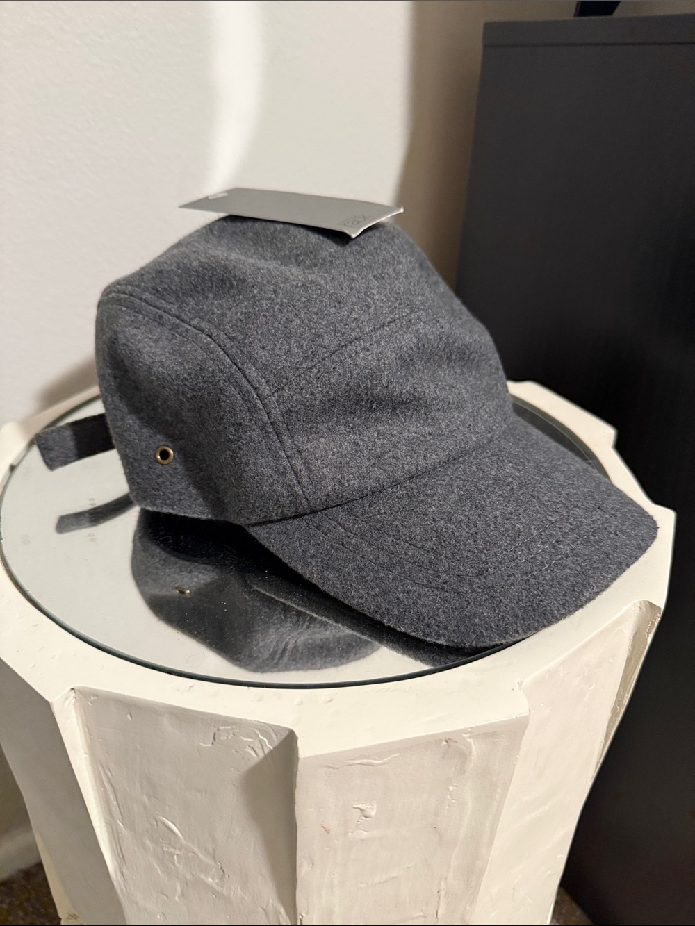 Marshalls Charcoal Gray Wool Blend Baseball Cap with Brass Buckle